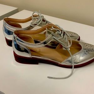 Silver oxford women’s shoes